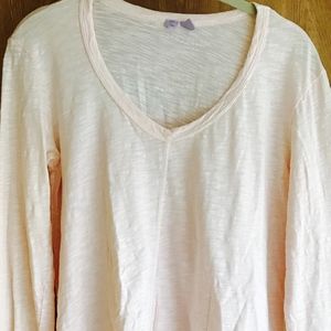 WILT PALE PEACH SLUB COTTON OVERSIZE LONG SLEEVE